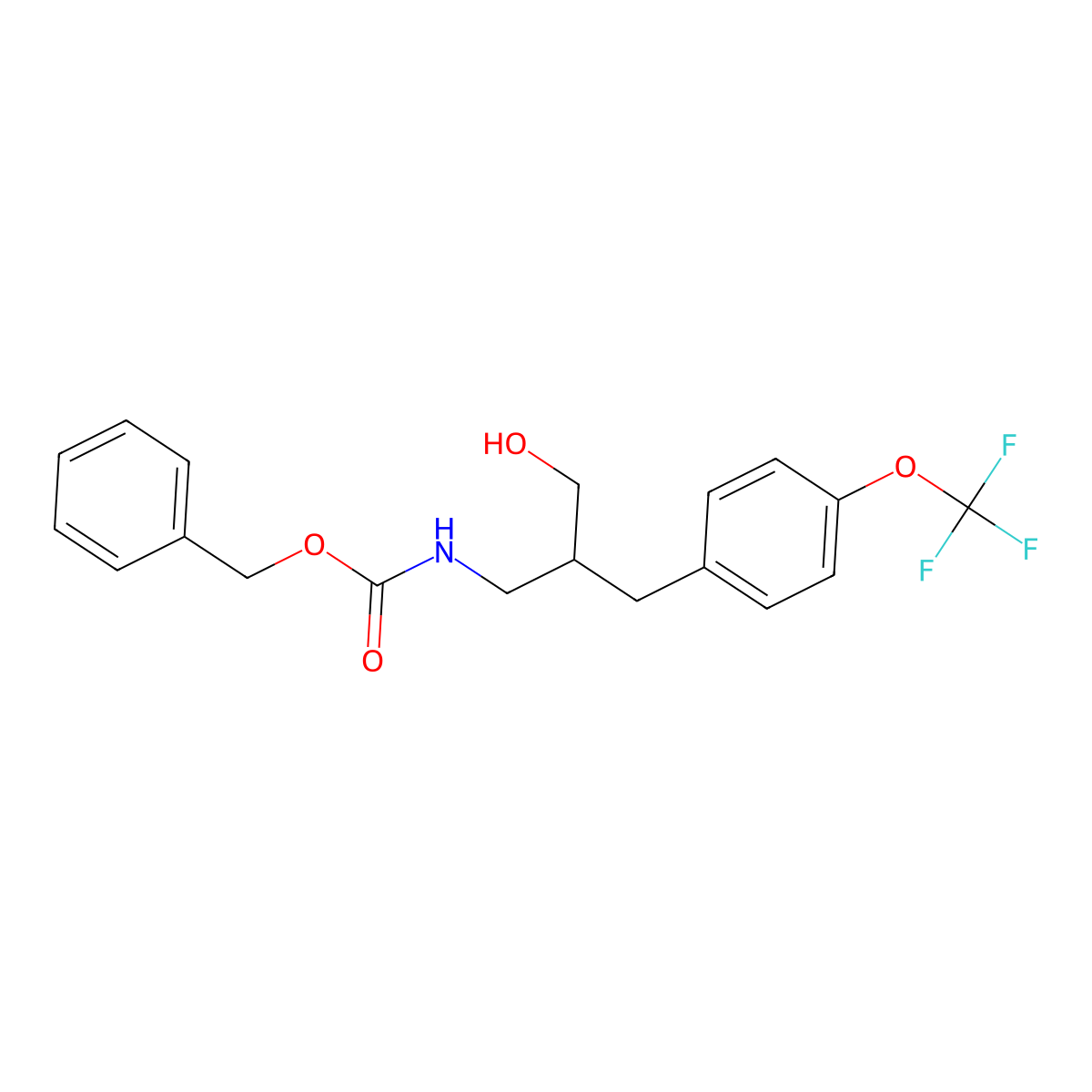 benzyl N-(3-hydroxy-2-{[4-(trifluoromethoxy)phenyl]methyl}propyl)carbamate molecular structure, CAS 2680712-33-6