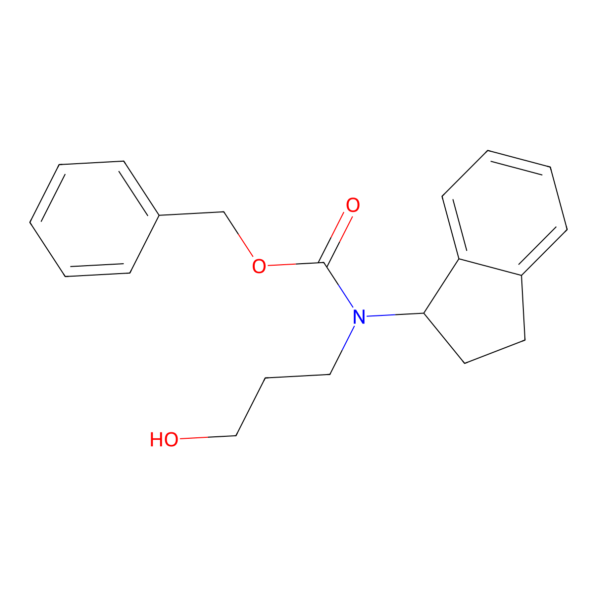 benzyl N-(2,3-dihydro-1H-inden-1-yl)-N-(3-hydroxypropyl)carbamate molecular structure, CAS 2680712-42-7