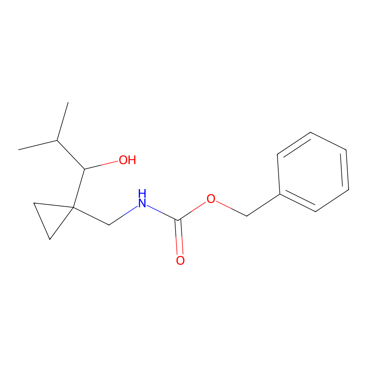 benzyl N-{[1-(1-hydroxy-2-methylpropyl)cyclopropyl]methyl}carbamate molecular structure, CAS 2680712-45-0