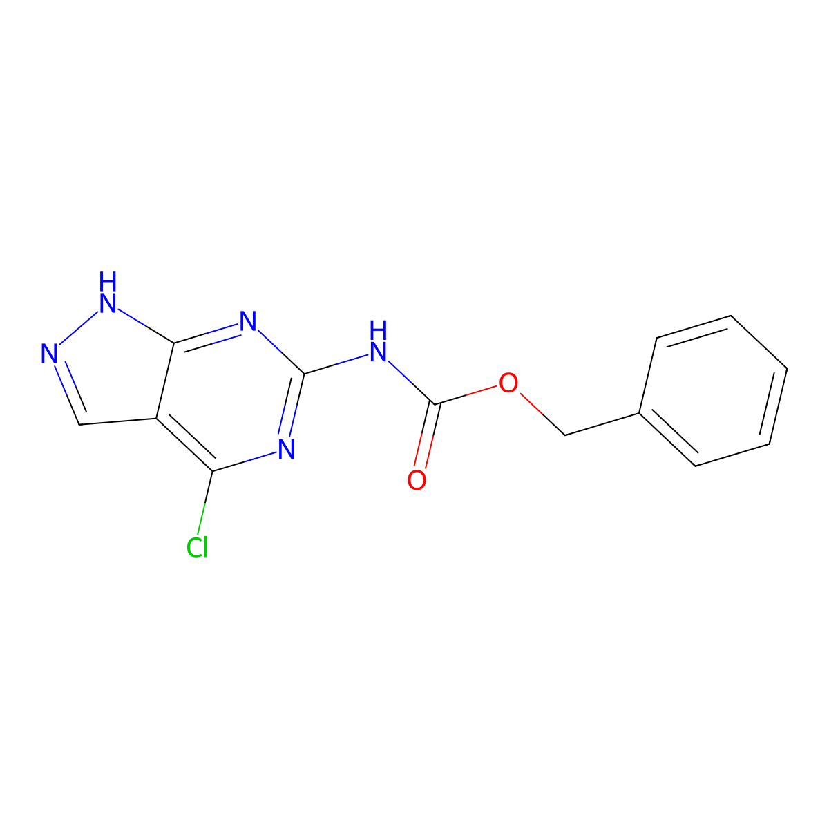 benzyl N-{4-chloro-1H-pyrazolo[3,4-d]pyrimidin-6-yl}carbamate molecular structure, CAS 2680712-46-1