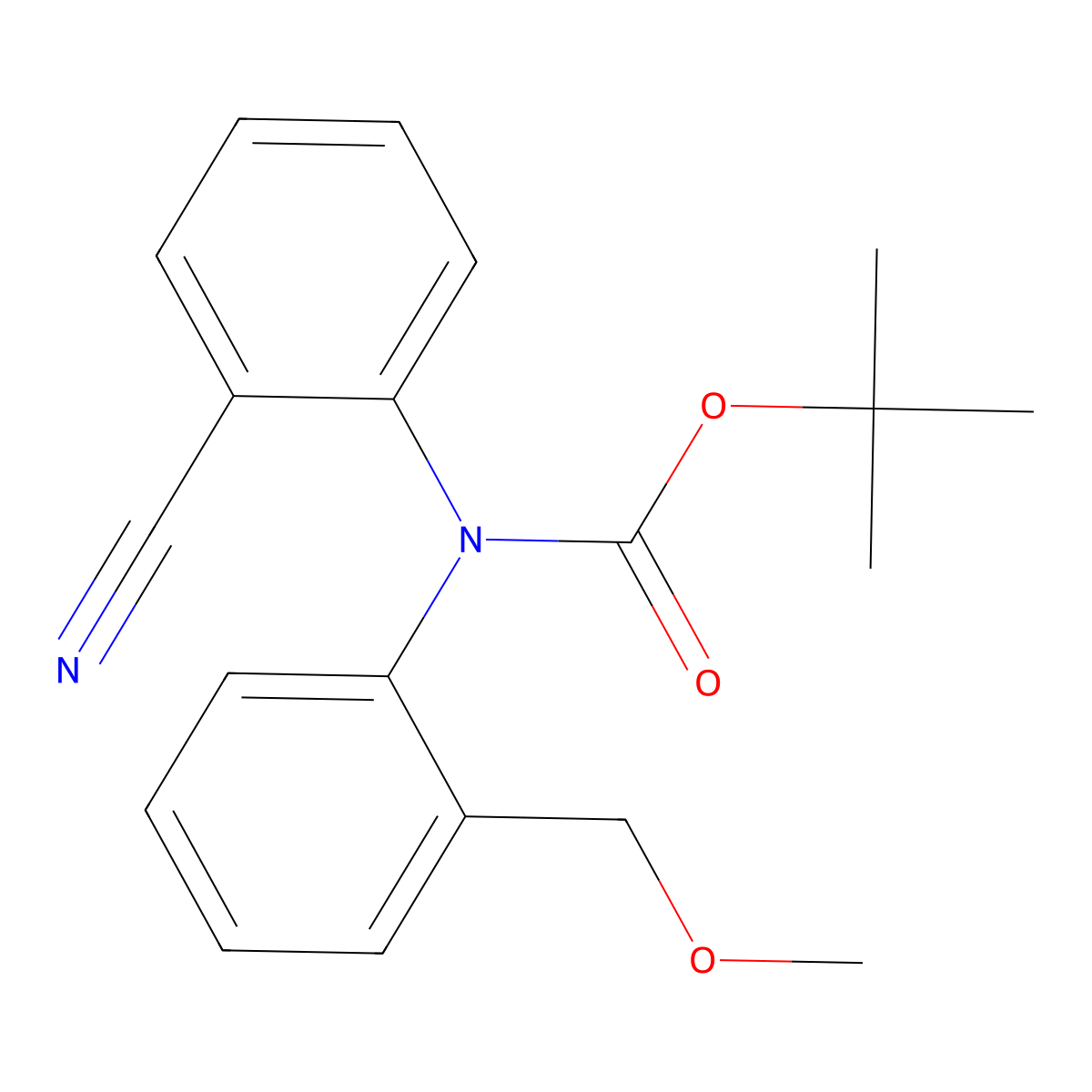 tert-butyl N-(2-cyanophenyl)-N-[2-(methoxymethyl)phenyl]carbamate molecular structure, CAS 2680712-47-2