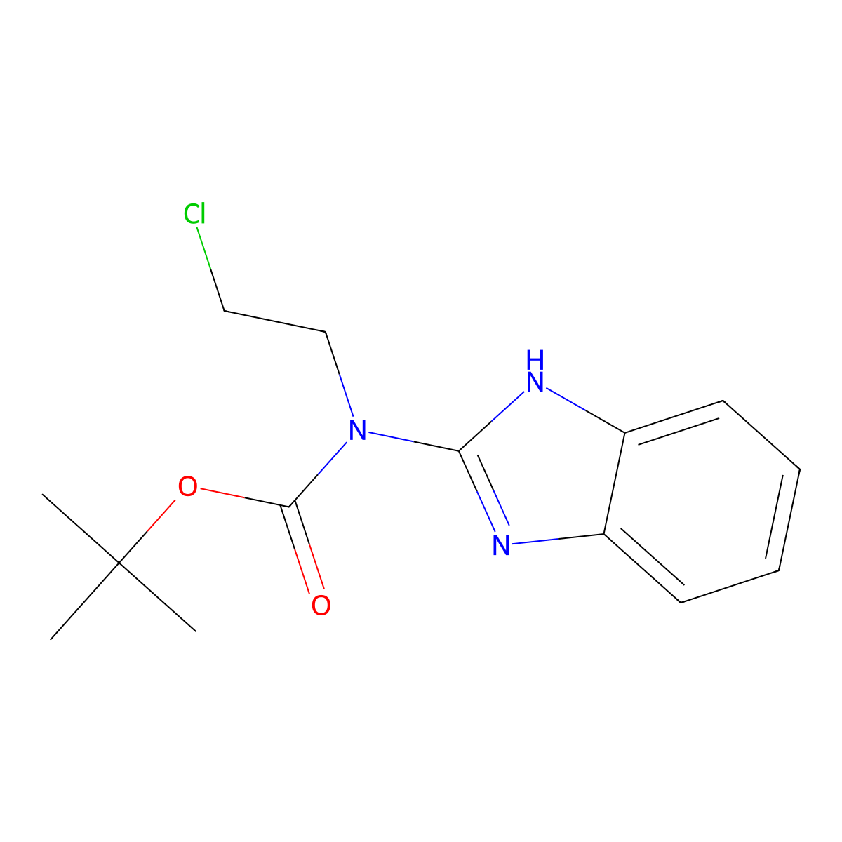 tert-butyl N-(1H-1,3-benzodiazol-2-yl)-N-(2-chloroethyl)carbamate molecular structure, CAS 2680712-48-3