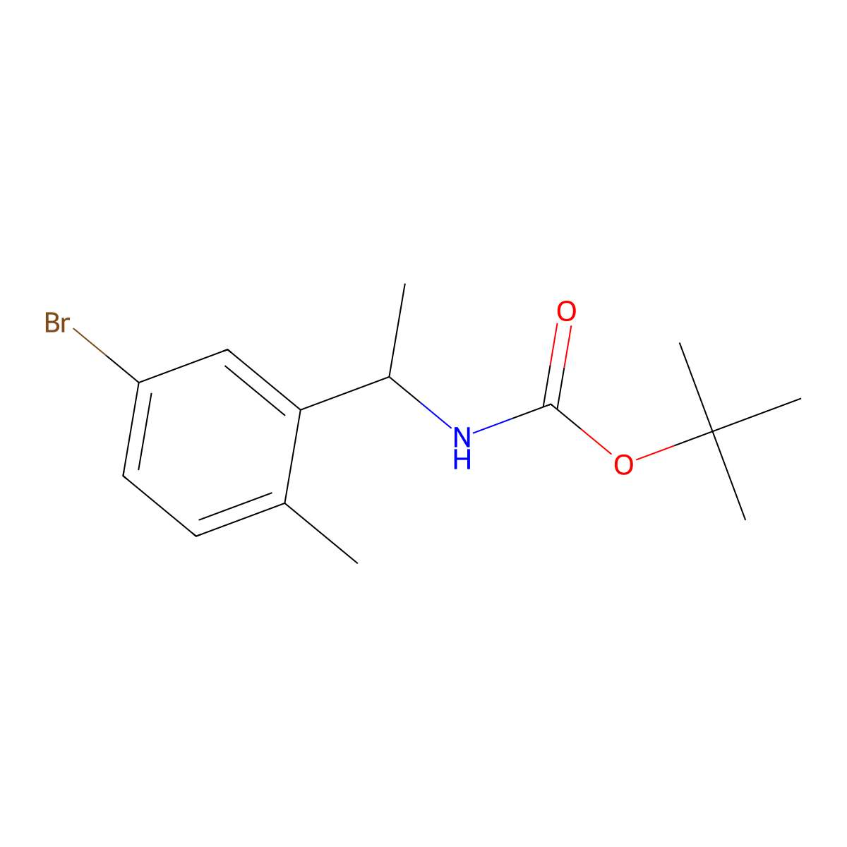 tert-butyl N-[1-(5-bromo-2-methylphenyl)ethyl]carbamate molecular structure, CAS 2680712-63-2