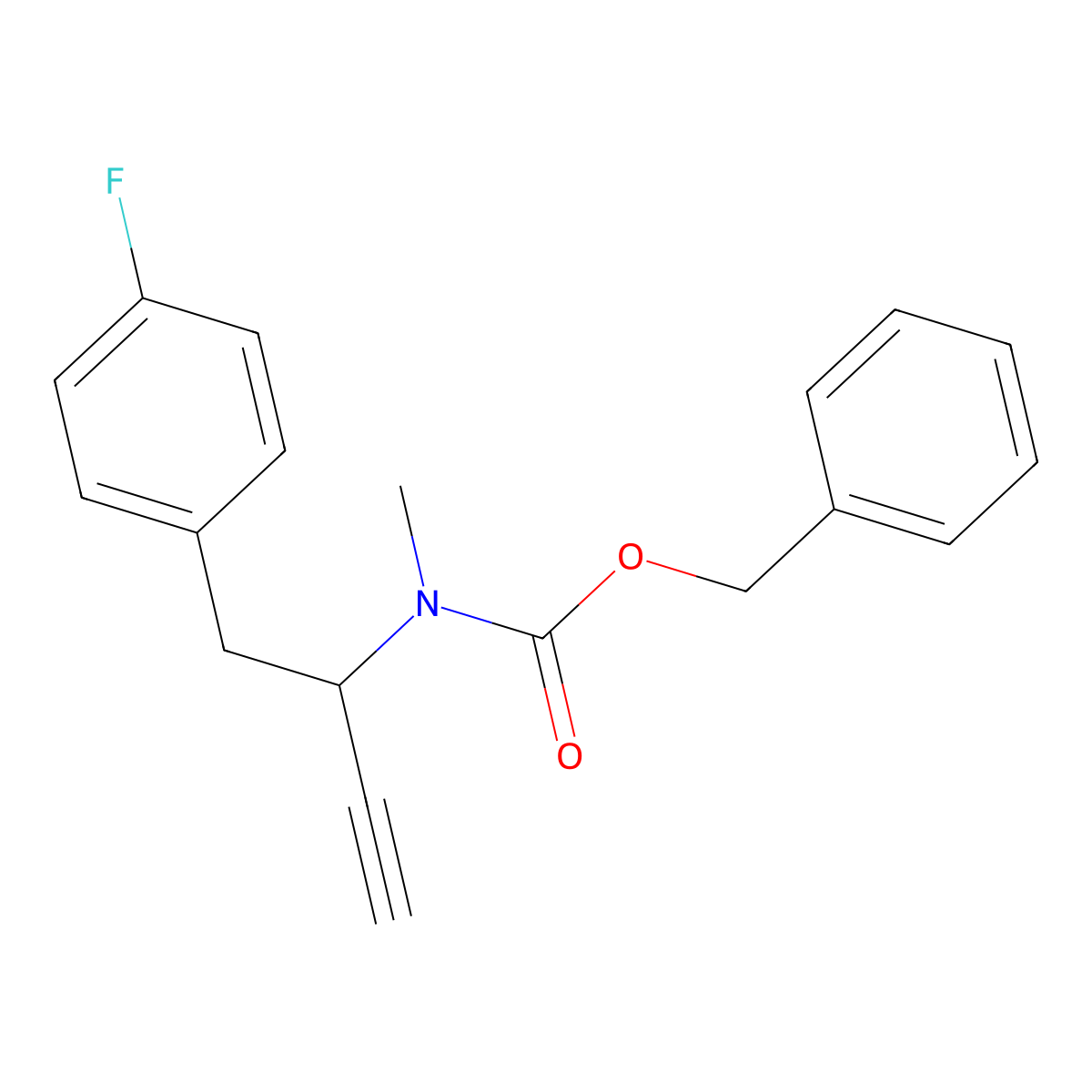 benzyl N-[1-(4-fluorophenyl)but-3-yn-2-yl]-N-methylcarbamate molecular structure, CAS 2680712-70-1