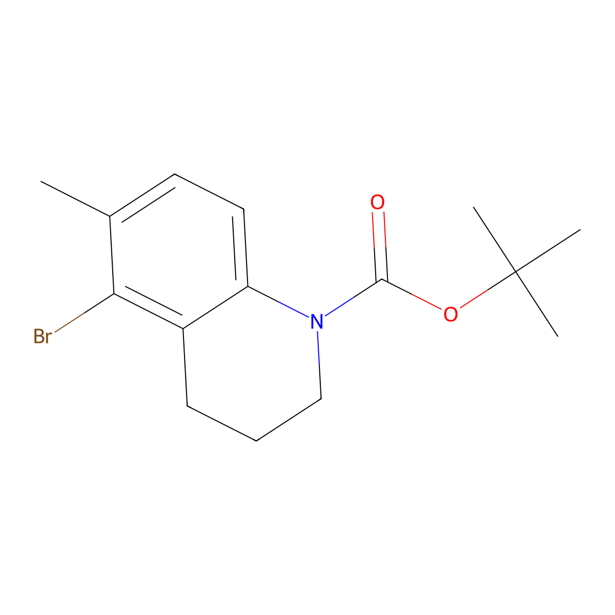 Tert-butyl 5-bromo-6-methyl-1,2,3,4-tetrahydroquinoline-1-carboxylate molecular structure, CAS 2680712-77-8