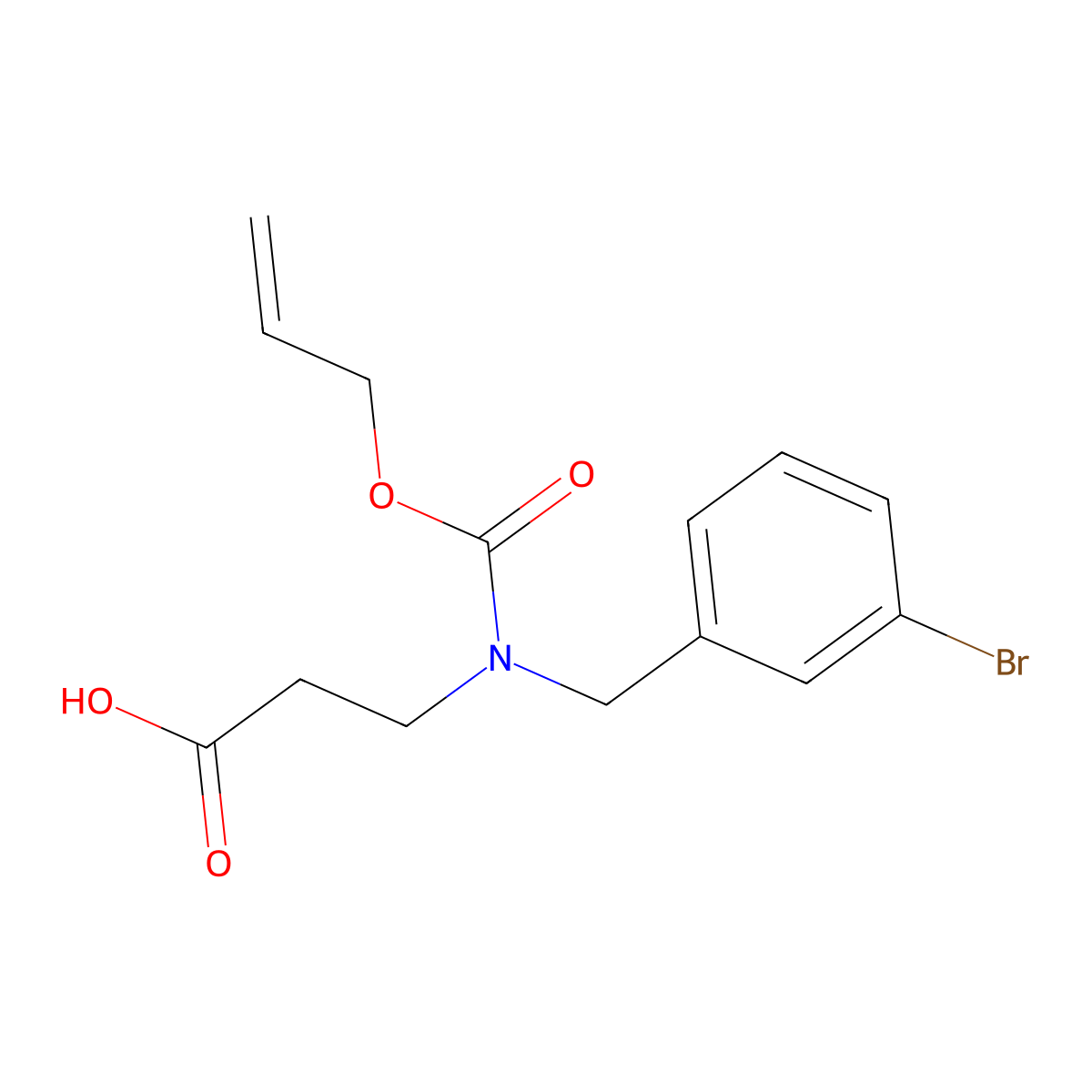 3-{[(3-Bromophenyl)methyl][(prop-2-en-1-yloxy)carbonyl]amino}propanoic acid molecular structure, CAS 2680712-82-5