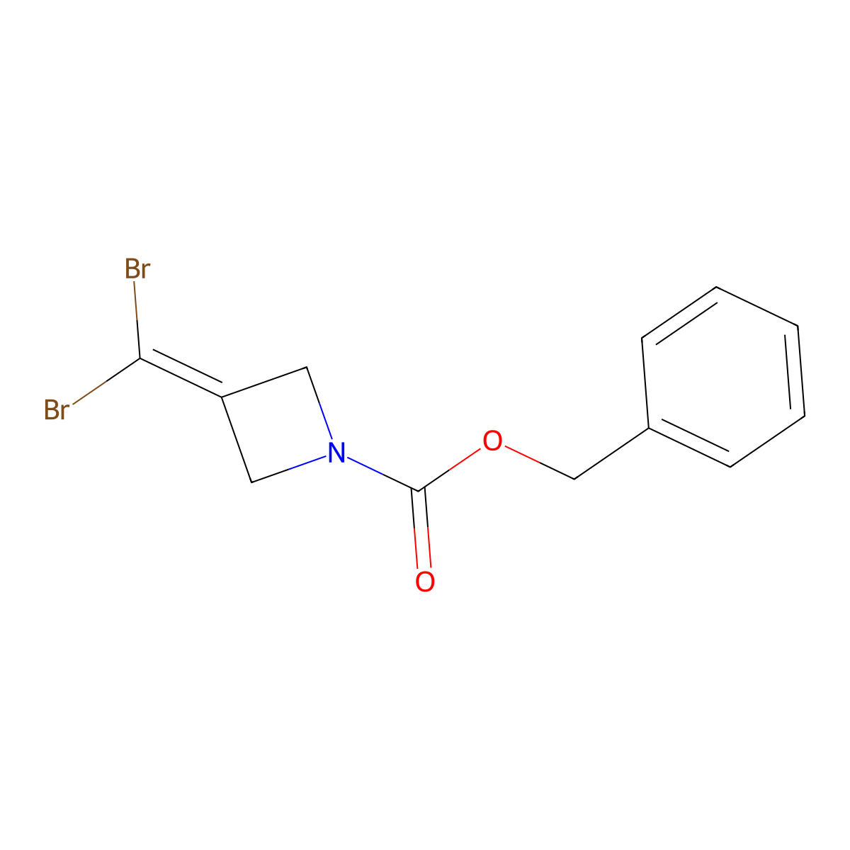 Benzyl 3-(dibromomethylidene)azetidine-1-carboxylate molecular structure, CAS 2680712-91-6
