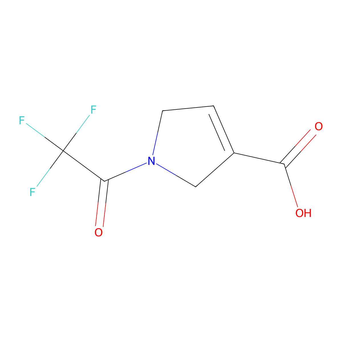 1-(2,2,2-trifluoroacetyl)-2,5-dihydro-1H-pyrrole-3-carboxylic acid molecular structure, CAS 2680712-95-0