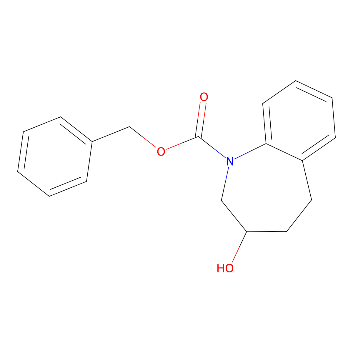 benzyl 3-hydroxy-2,3,4,5-tetrahydro-1H-1-benzazepine-1-carboxylate molecular structure, CAS 2680712-96-1