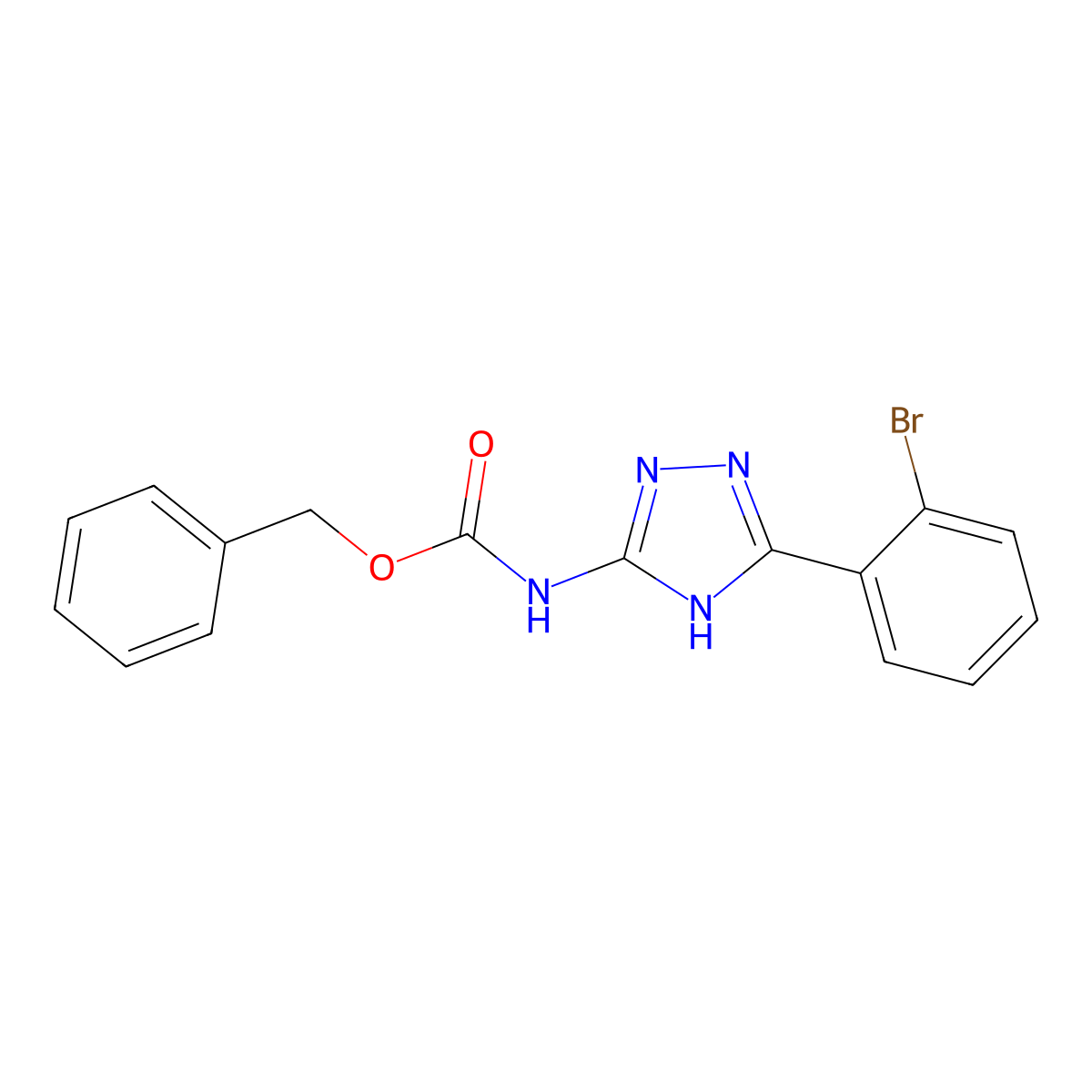 benzyl N-[5-(2-bromophenyl)-4H-1,2,4-triazol-3-yl]carbamate molecular structure, CAS 2680712-99-4