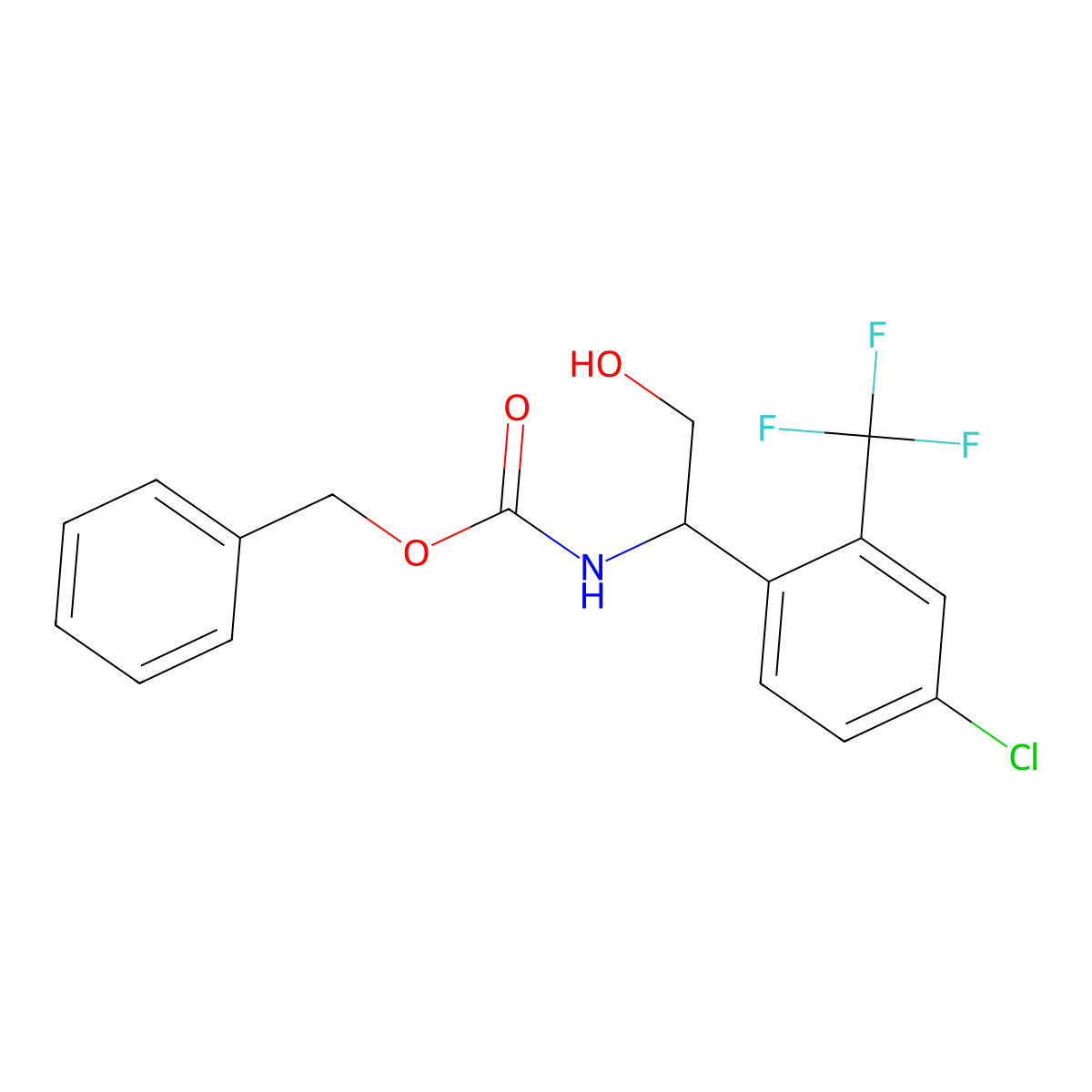 benzyl N-{1-[4-chloro-2-(trifluoromethyl)phenyl]-2-hydroxyethyl}carbamate molecular structure, CAS 2680713-02-2