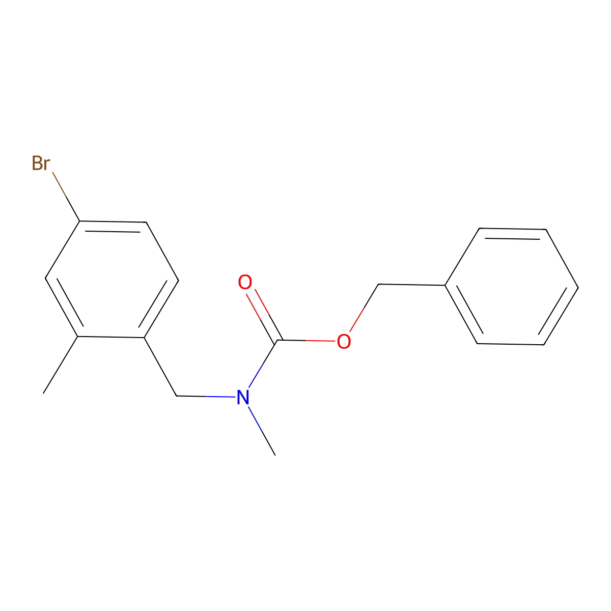 benzyl N-[(4-bromo-2-methylphenyl)methyl]-N-methylcarbamate molecular structure, CAS 2680713-03-3