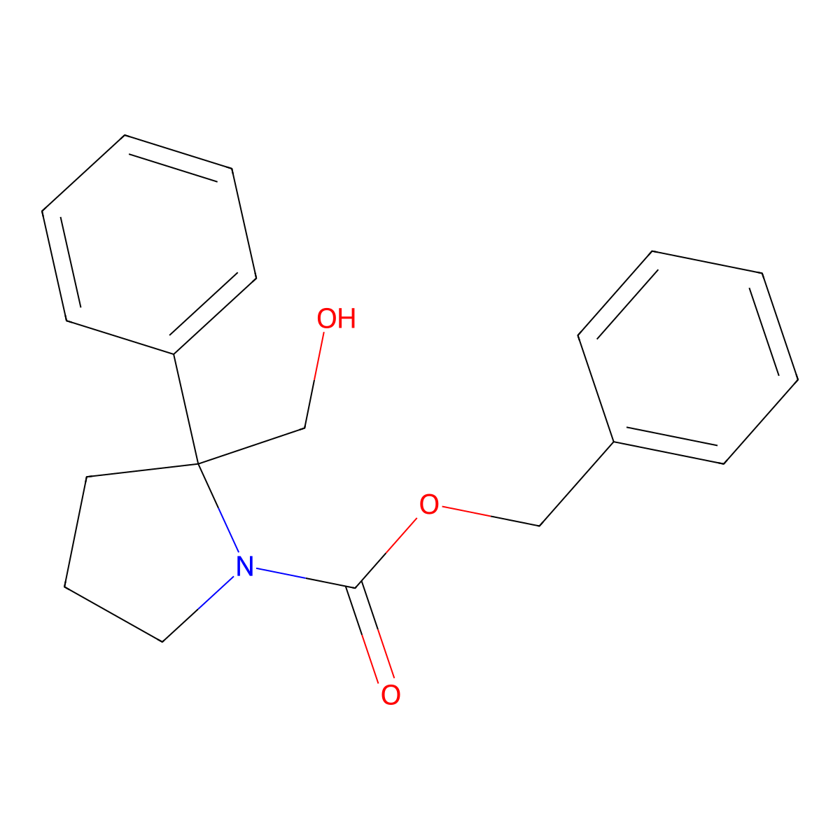 Benzyl 2-(hydroxymethyl)-2-phenylpyrrolidine-1-carboxylate molecular structure, CAS 2680713-04-4