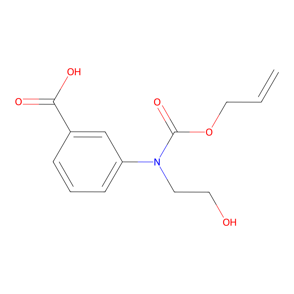 3-[(2-Hydroxyethyl)[(prop-2-en-1-yloxy)carbonyl]amino]benzoic acid molecular structure, CAS 2680713-05-5
