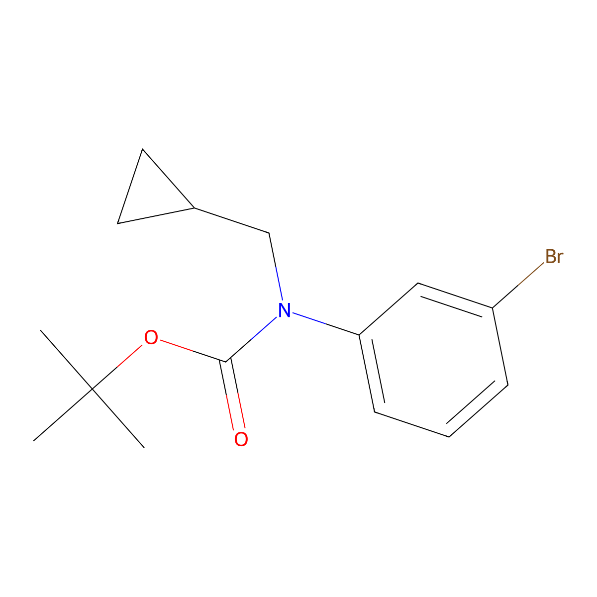 tert-butyl N-(3-bromophenyl)-N-(cyclopropylmethyl)carbamate molecular structure, CAS 2680713-11-3