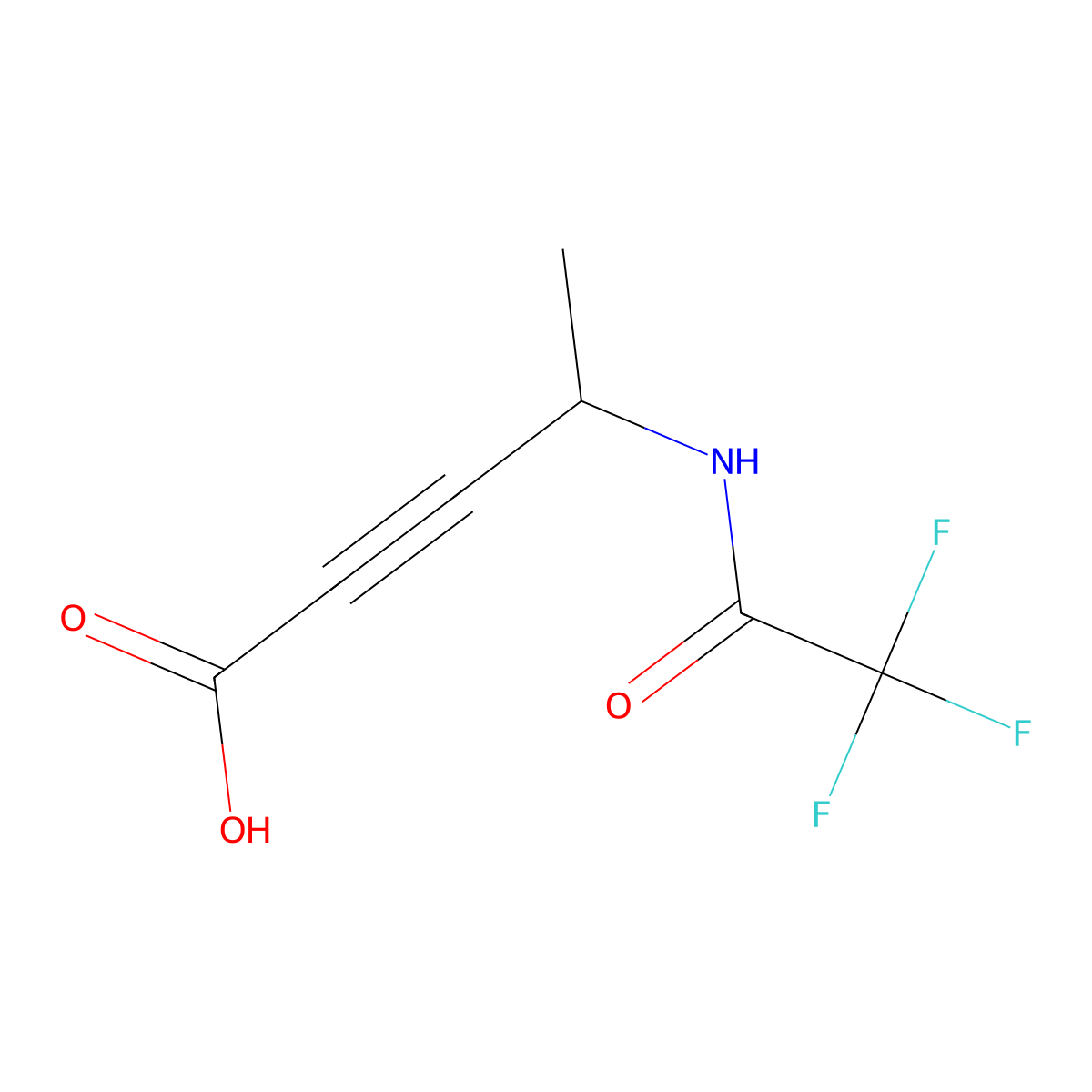 4-(2,2,2-Trifluoroacetamido)pent-2-ynoic acid molecular structure, CAS 2680713-22-6