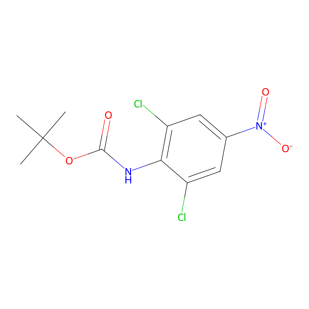 tert-butyl N-(2,6-dichloro-4-nitrophenyl)carbamate molecular structure, CAS 2680713-23-7