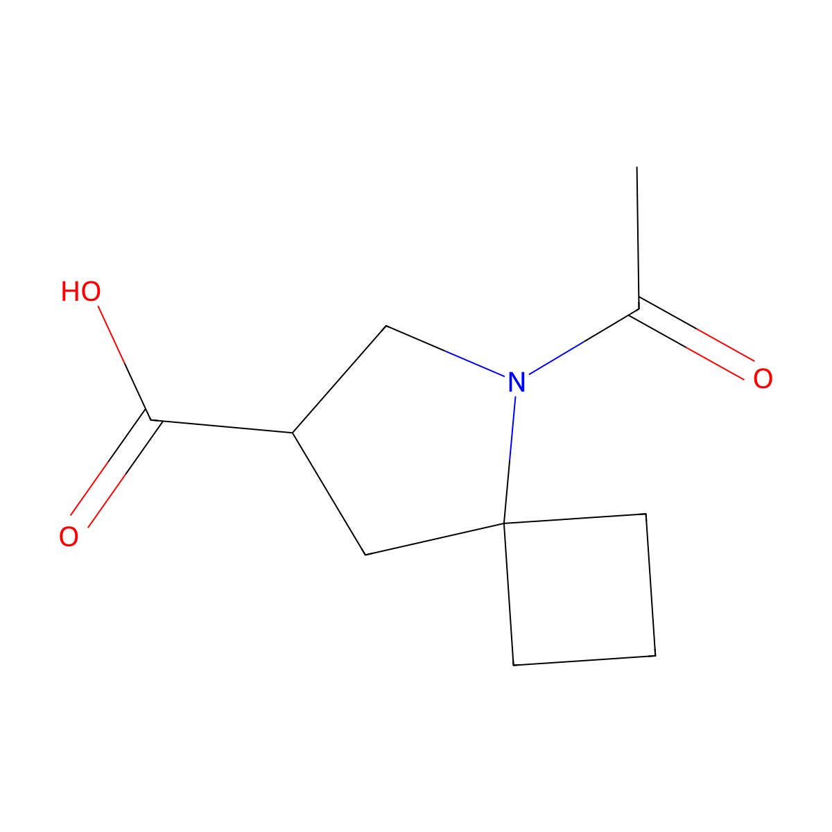 5-Acetyl-5-azaspiro[3.4]octane-7-carboxylic acid molecular structure, CAS 2680713-26-0