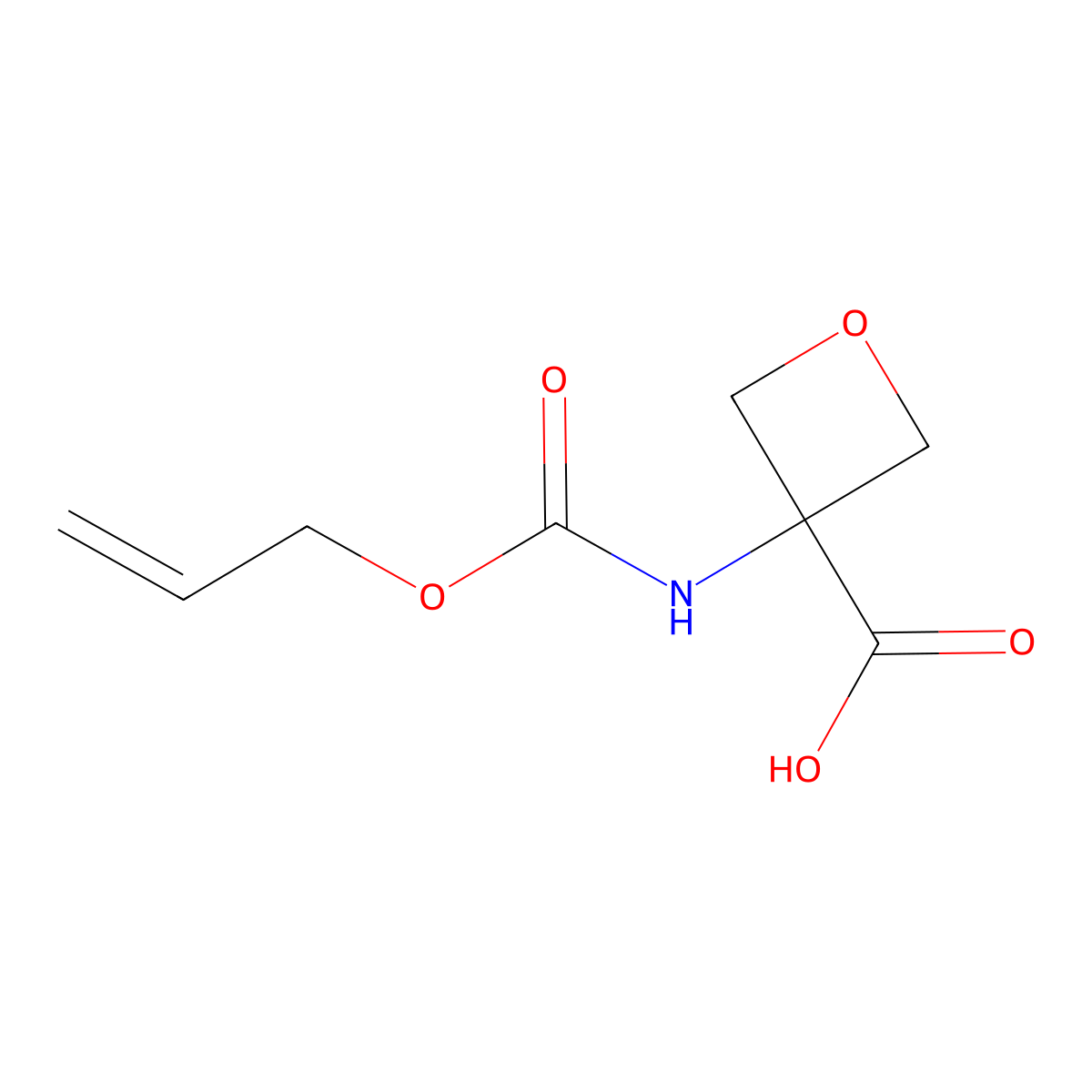 3-{[(Prop-2-en-1-yloxy)carbonyl]amino}oxetane-3-carboxylic acid molecular structure, CAS 2680713-27-1