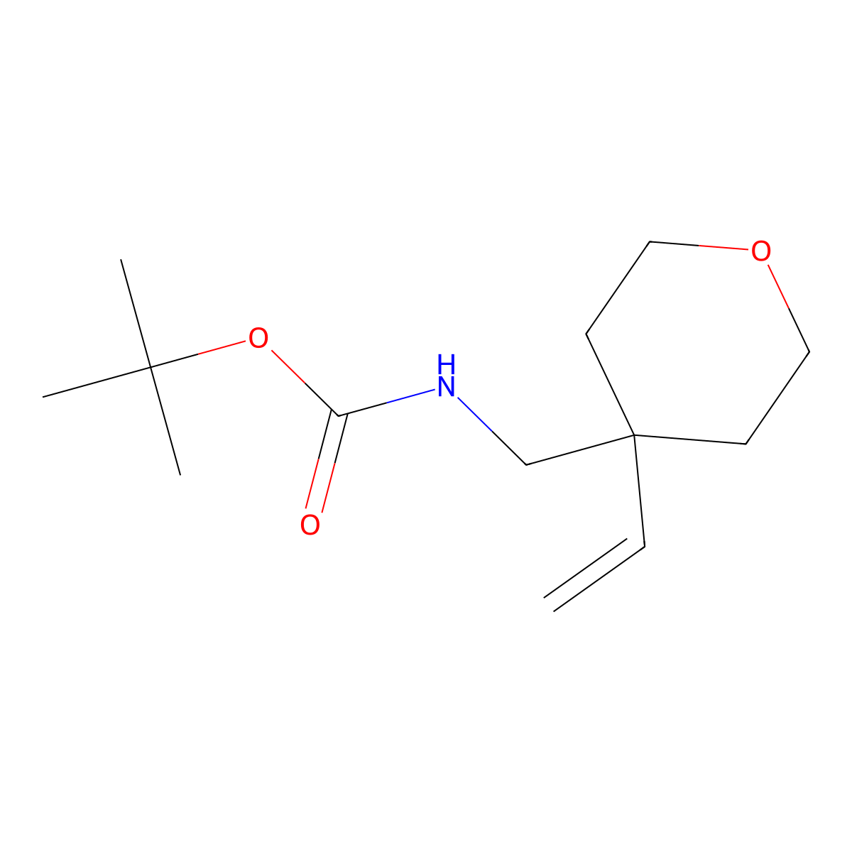 tert-butyl N-[(4-ethenyloxan-4-yl)methyl]carbamate molecular structure, CAS 2680713-31-7