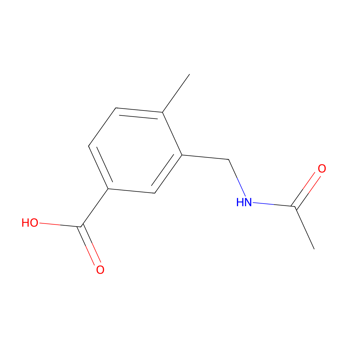3-(Acetamidomethyl)-4-methylbenzoic acid molecular structure, CAS 2680713-34-0