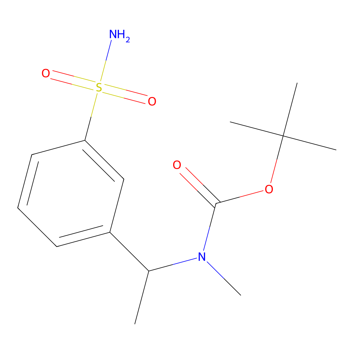 tert-butyl N-methyl-N-[1-(3-sulfamoylphenyl)ethyl]carbamate molecular structure, CAS 2680713-36-2