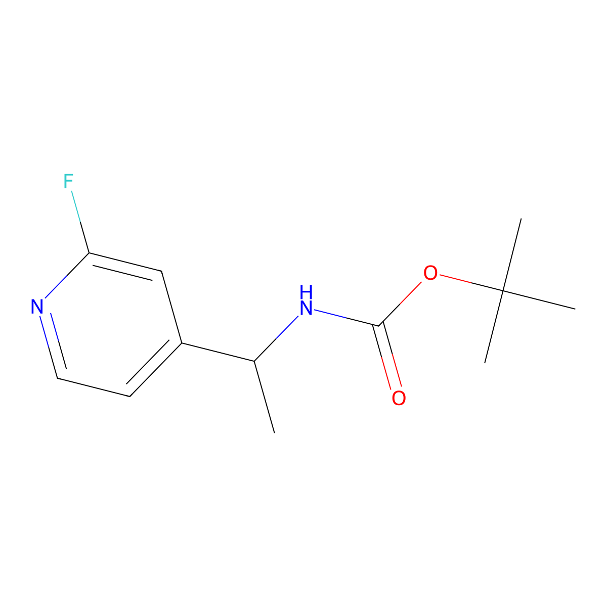 tert-butyl N-[1-(2-fluoropyridin-4-yl)ethyl]carbamate molecular structure, CAS 2680713-47-5