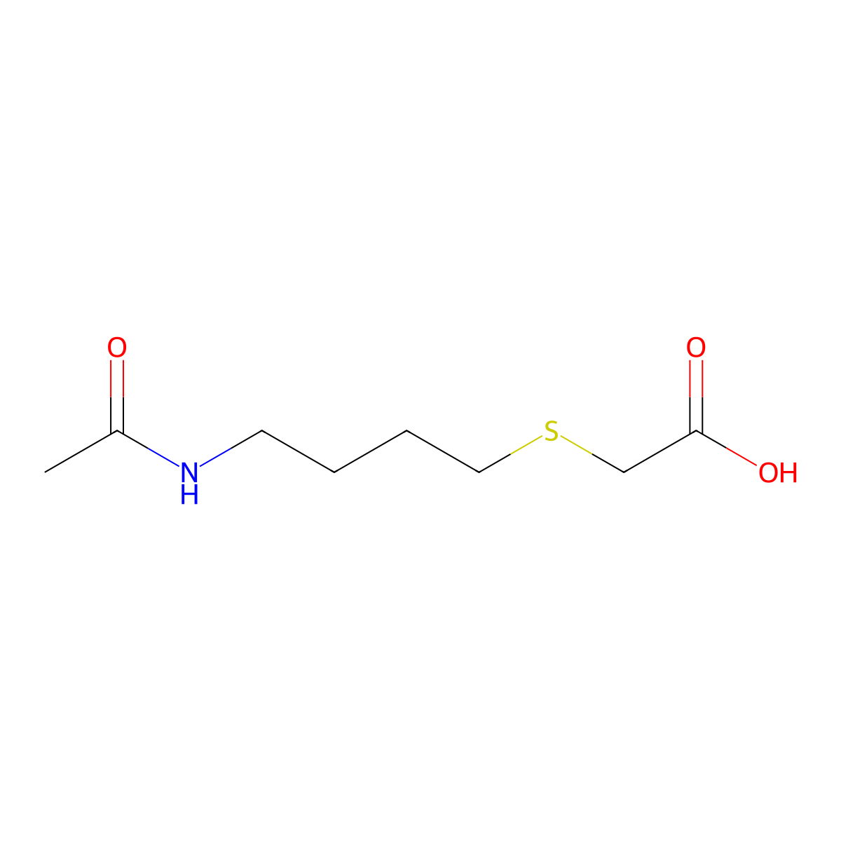2-((4-Acetamidobutyl)thio)acetic acid molecular structure, CAS 2680713-51-1