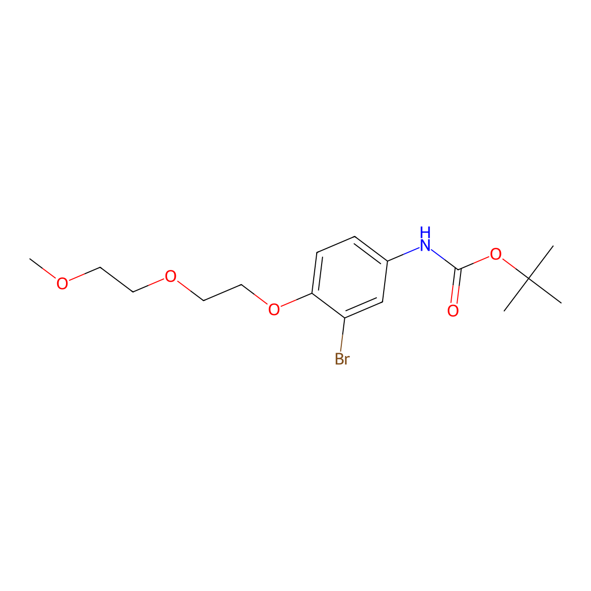 tert-butyl N-{3-bromo-4-[2-(2-methoxyethoxy)ethoxy]phenyl}carbamate molecular structure, CAS 2680713-54-4