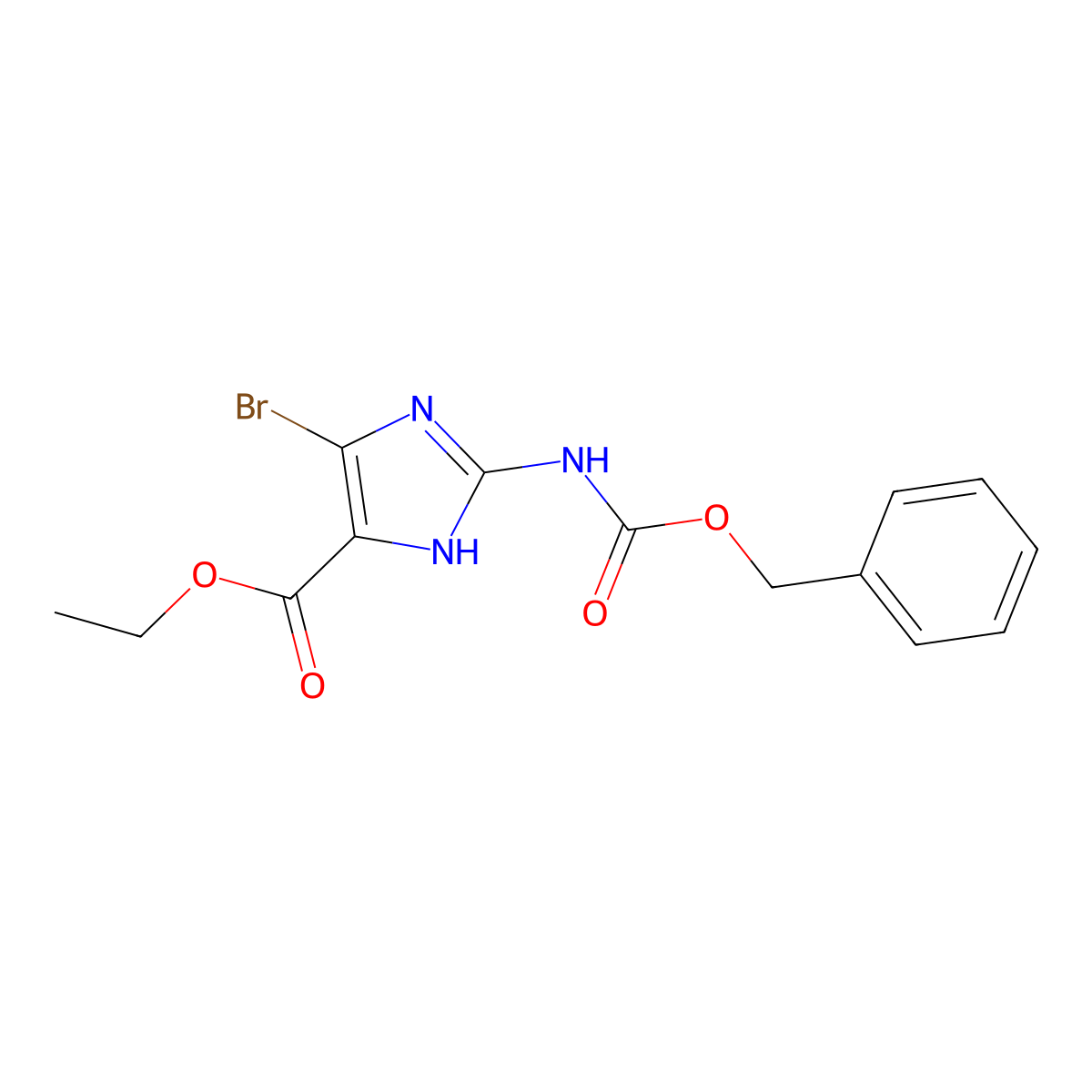 ethyl 2-{[(benzyloxy)carbonyl]amino}-4-bromo-1H-imidazole-5-carboxylate molecular structure, CAS 2680713-55-5