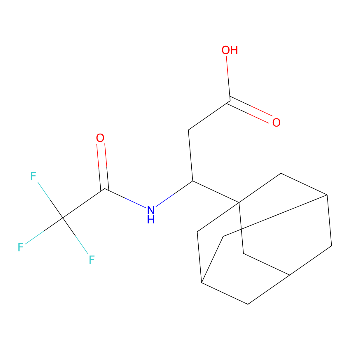 3-(Adamantan-1-yl)-3-(2,2,2-trifluoroacetamido)propanoic acid molecular structure, CAS 2680713-71-5