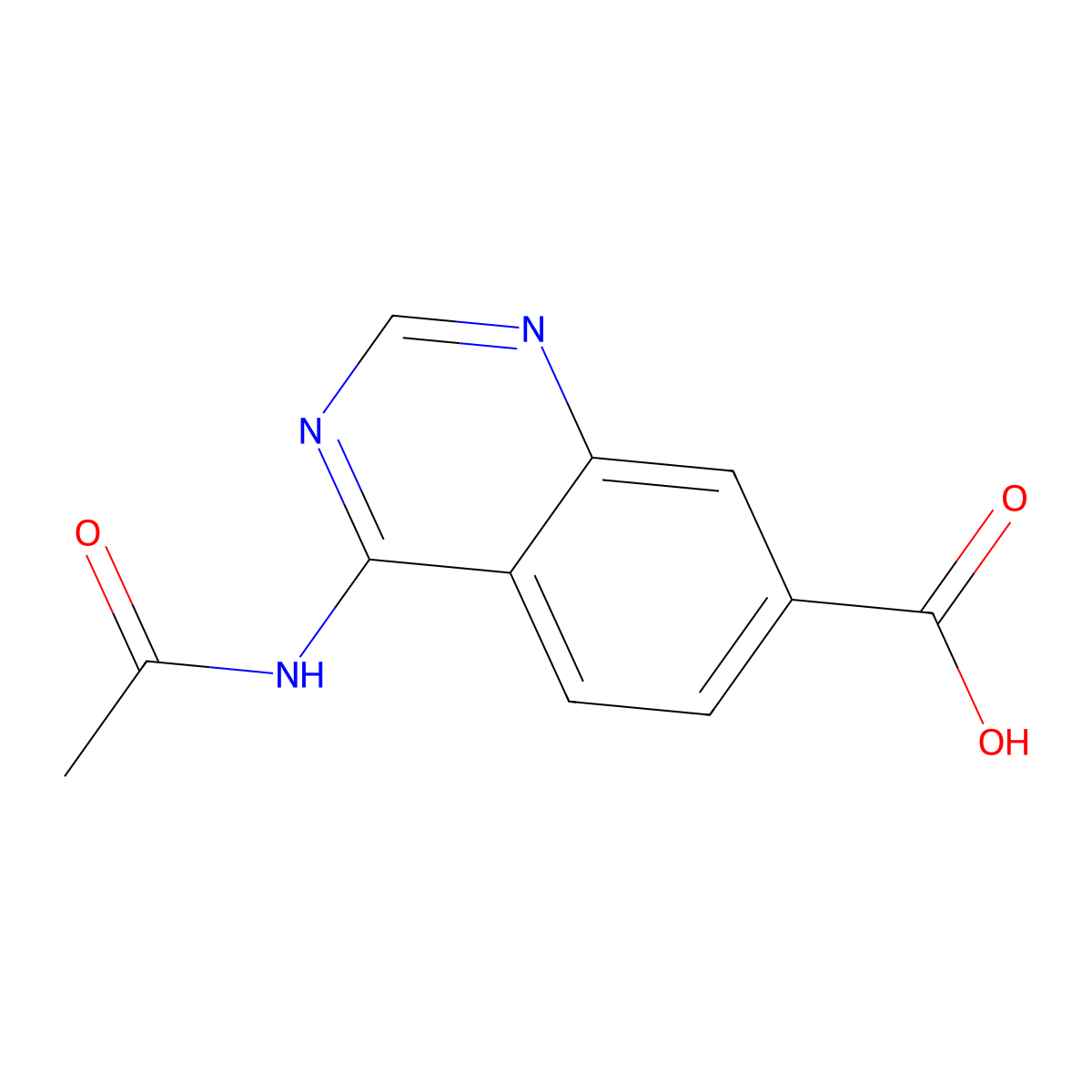 4-Acetamidoquinazoline-7-carboxylic acid molecular structure, CAS 2680713-81-7
