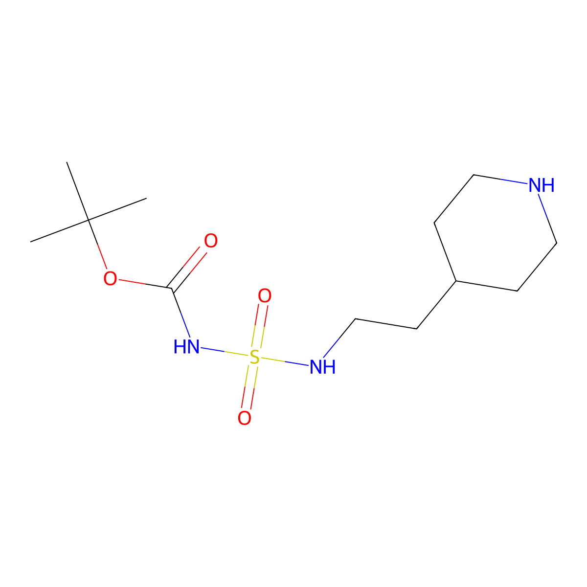 tert-butyl N-{[2-(piperidin-4-yl)ethyl]sulfamoyl}carbamate molecular structure, CAS 2680713-91-9