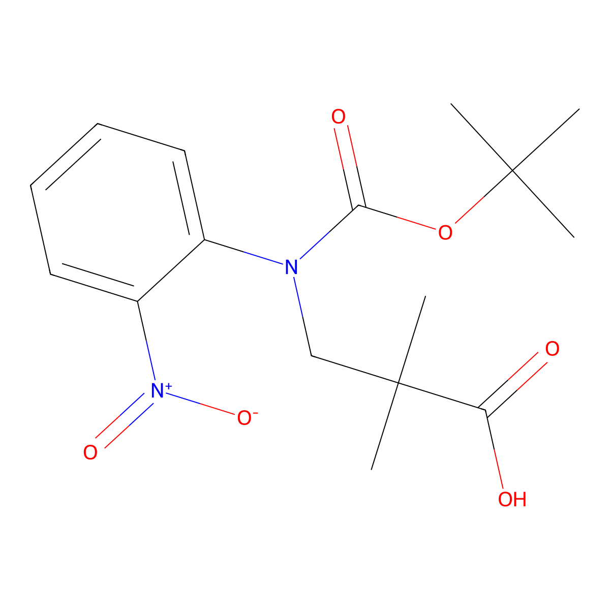 3-{[(Tert-butoxy)carbonyl](2-nitrophenyl)amino}-2,2-dimethylpropanoic acid molecular structure, CAS 2680714-07-0