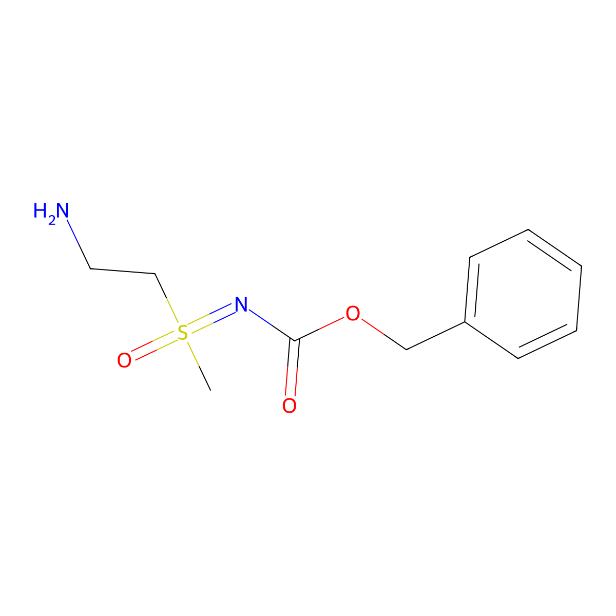 benzyl N-[(2-aminoethyl)(methyl)oxo-lambda6-sulfanylidene]carbamate molecular structure, CAS 2680714-17-2