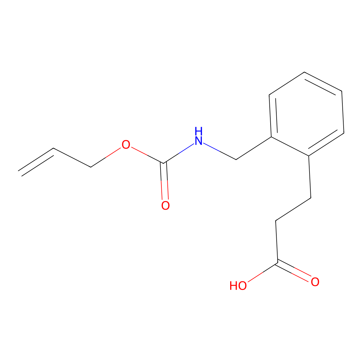 3-[2-({[(Prop-2-en-1-yloxy)carbonyl]amino}methyl)phenyl]propanoic acid molecular structure, CAS 2680714-18-3