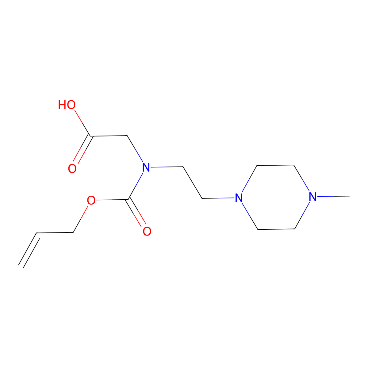 2-{[2-(4-Methylpiperazin-1-yl)ethyl][(prop-2-en-1-yloxy)carbonyl]amino}acetic acid molecular structure, CAS 2680714-24-1