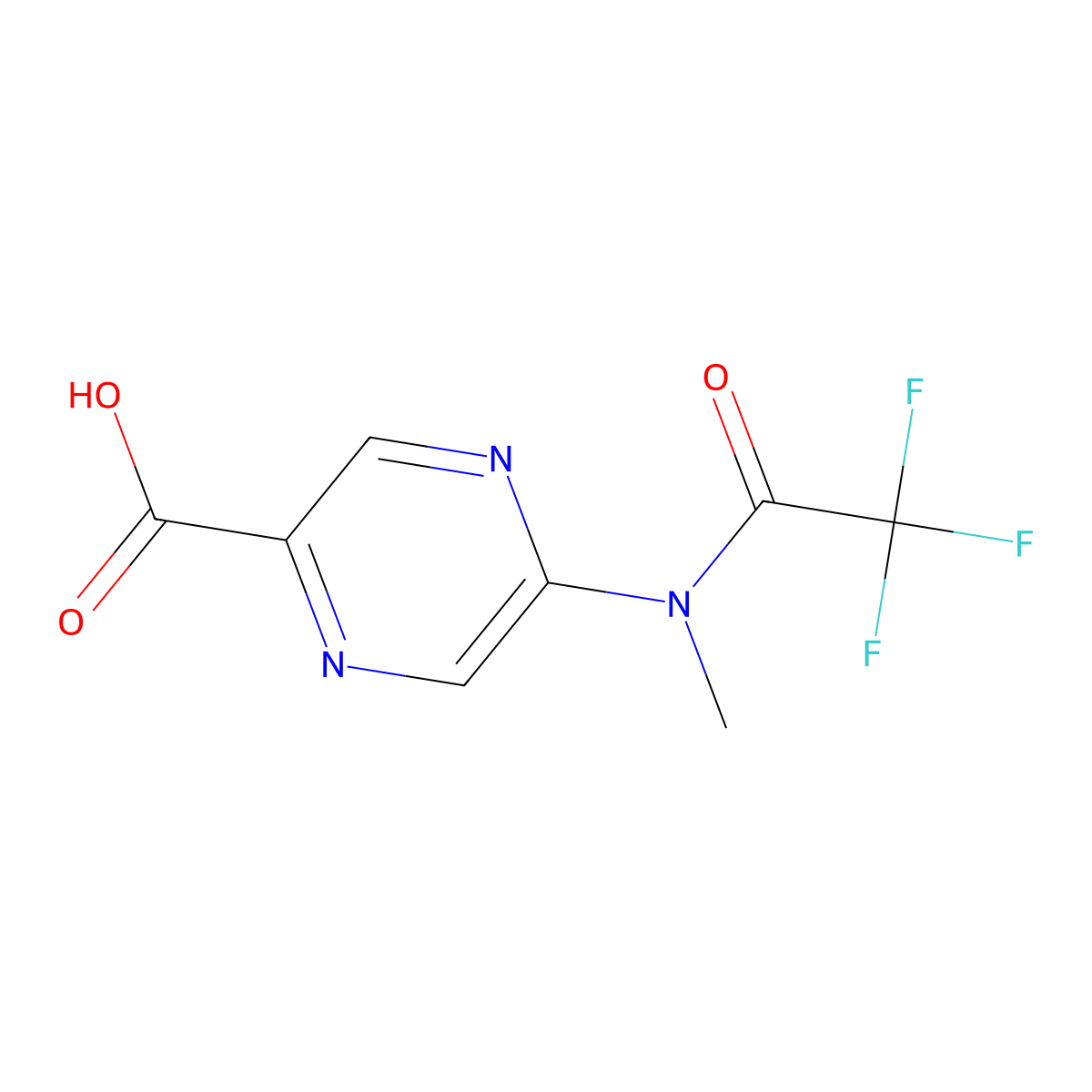5-(2,2,2-trifluoro-N-methylacetamido)pyrazine-2-carboxylic acid molecular structure, CAS 2680714-27-4