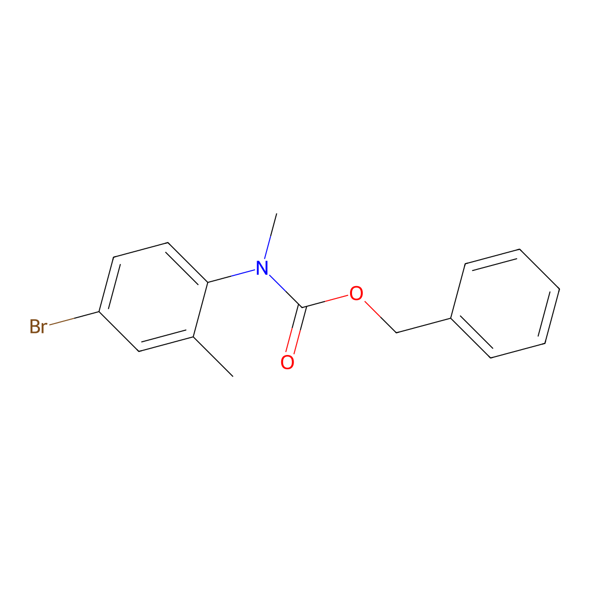 benzyl N-(4-bromo-2-methylphenyl)-N-methylcarbamate molecular structure, CAS 2680714-31-0