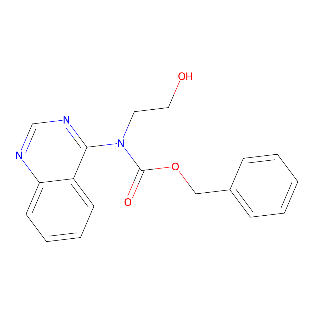 benzyl N-(2-hydroxyethyl)-N-(quinazolin-4-yl)carbamate molecular structure, CAS 2680714-39-8