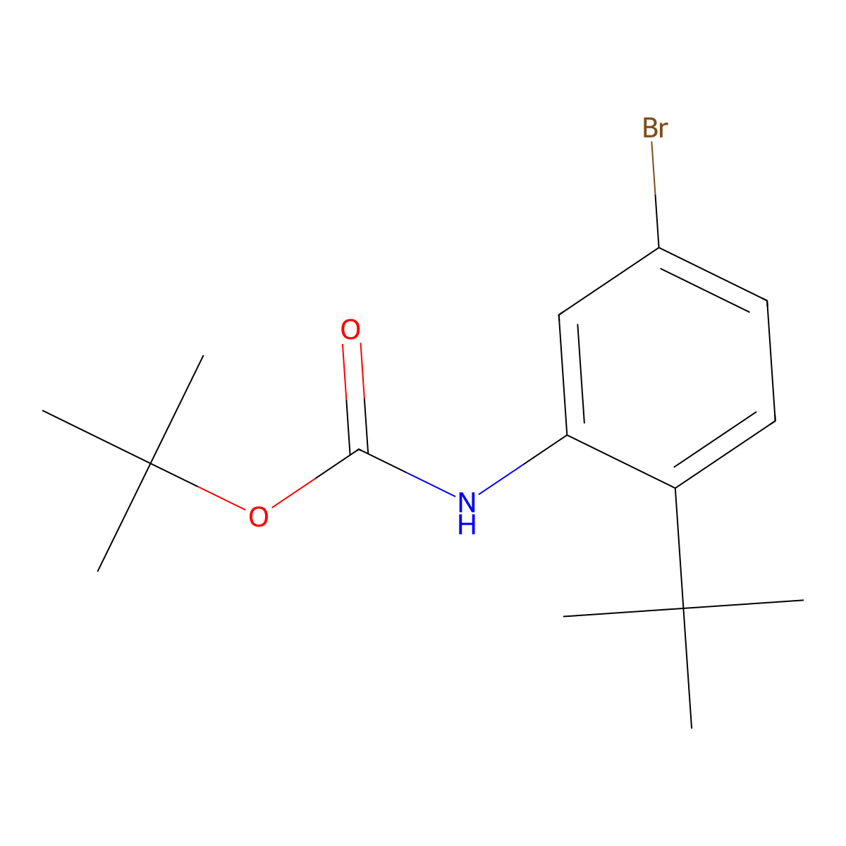 tert-butyl N-(5-bromo-2-tert-butylphenyl)carbamate molecular structure, CAS 2680714-59-2
