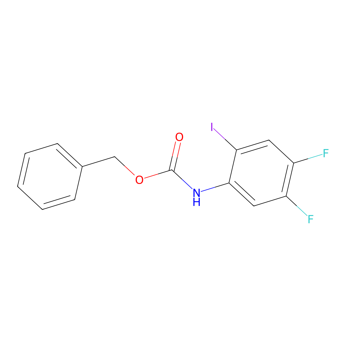 benzyl N-(4,5-difluoro-2-iodophenyl)carbamate molecular structure, CAS 2680714-62-7