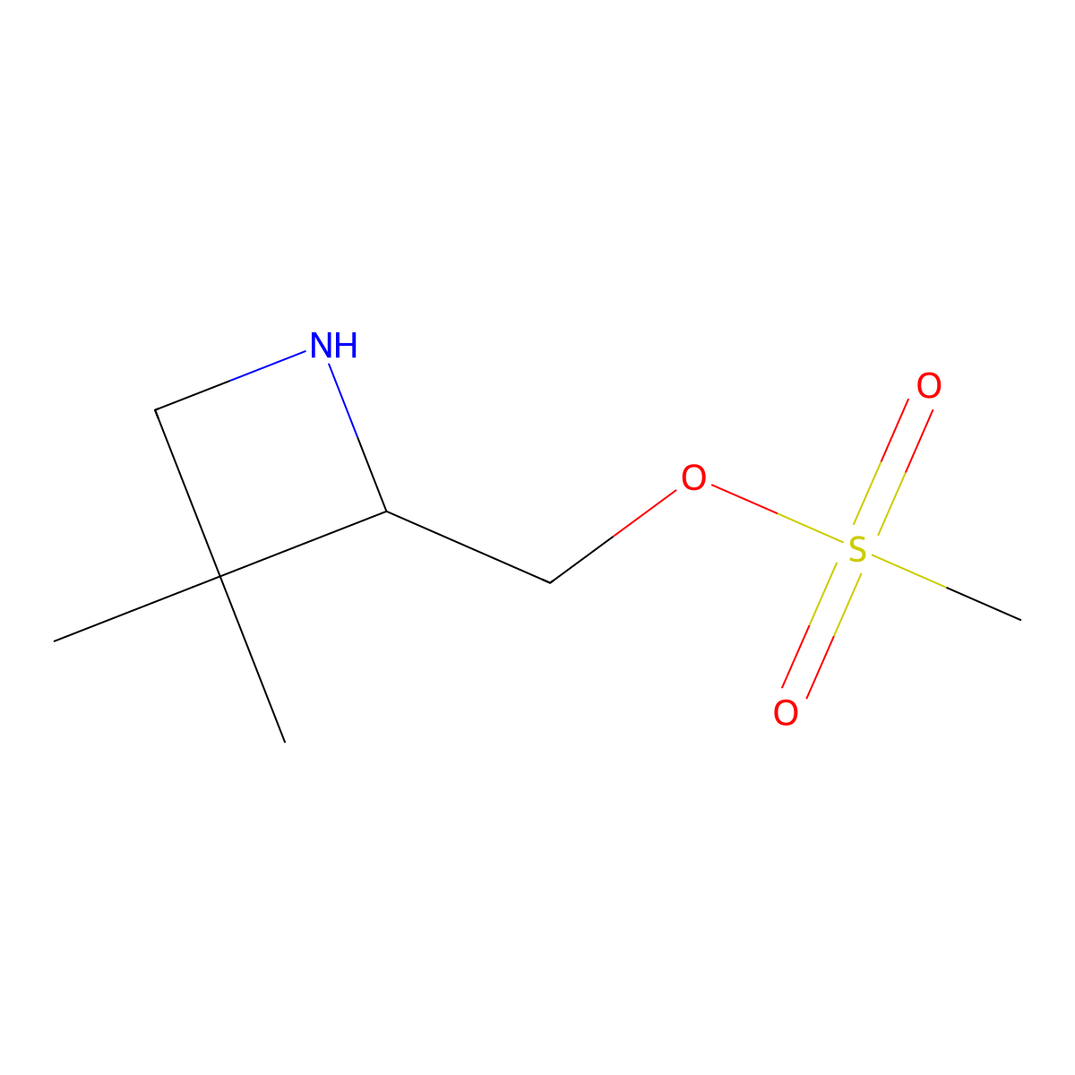(3,3-Dimethylazetidin-2-yl)methyl methanesulfonate molecular structure, CAS 2680714-79-6
