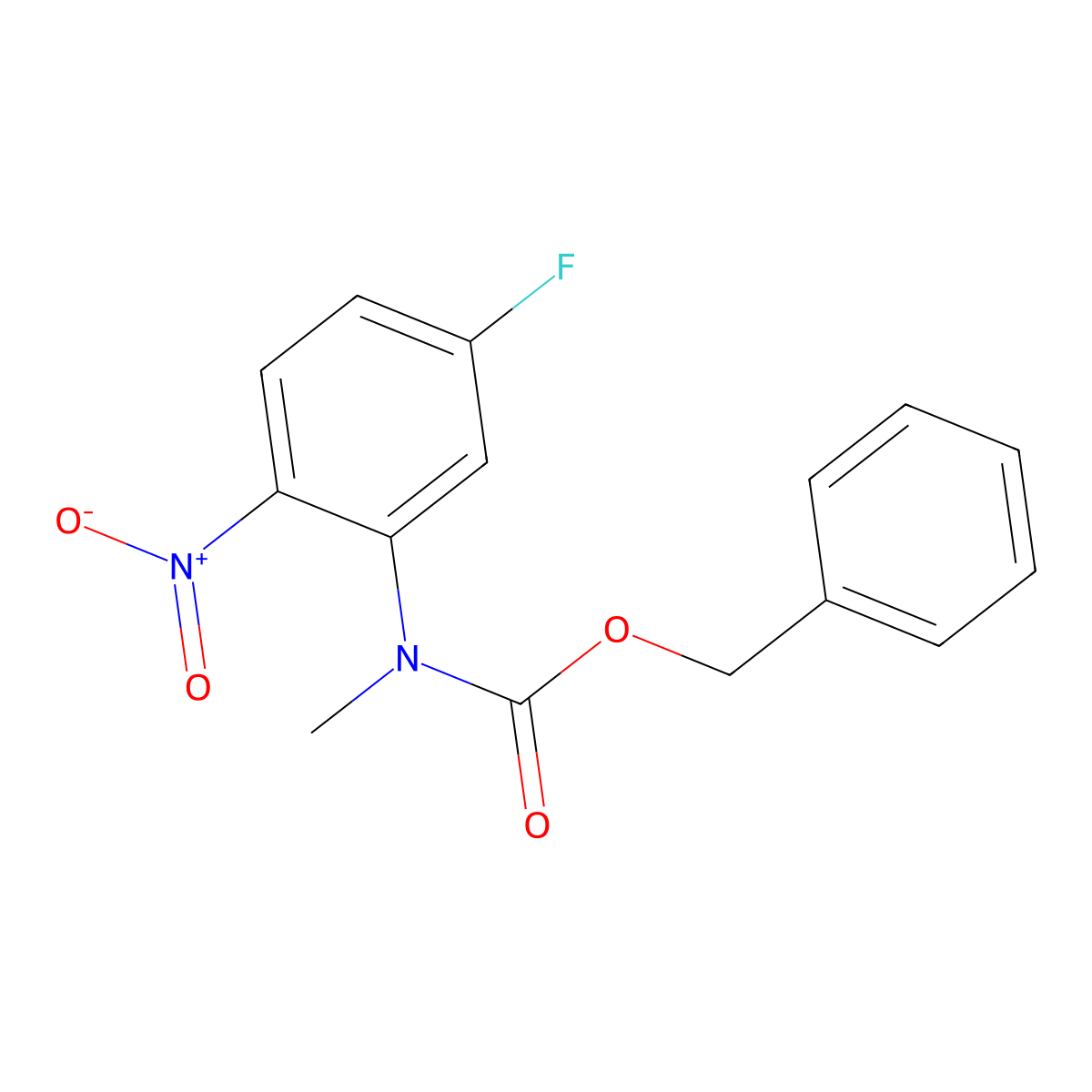 benzyl N-(5-fluoro-2-nitrophenyl)-N-methylcarbamate molecular structure, CAS 2680714-81-0