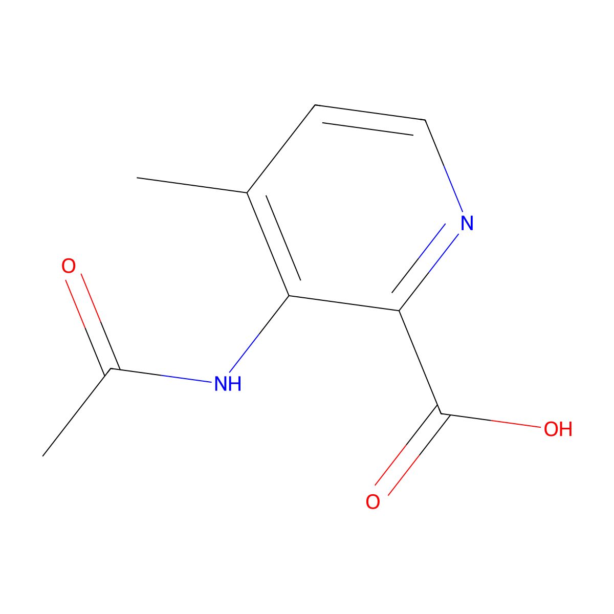 3-Acetamido-4-methylpyridine-2-carboxylic acid molecular structure, CAS 2680714-84-3