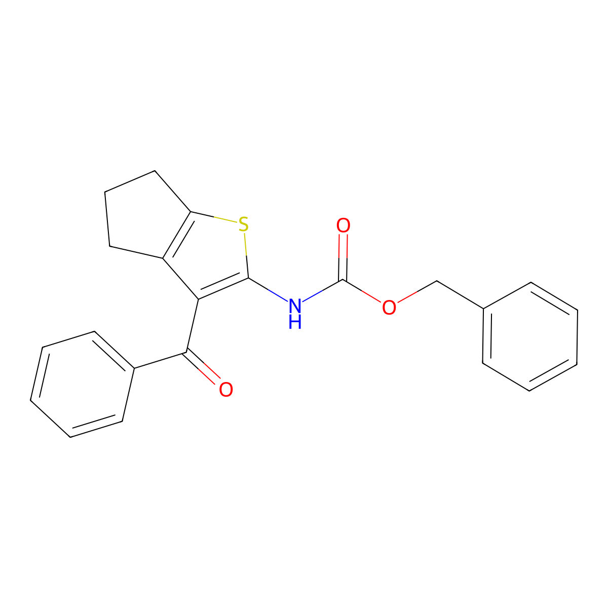 benzyl N-{3-benzoyl-4H,5H,6H-cyclopenta[b]thiophen-2-yl}carbamate molecular structure, CAS 2680714-88-7
