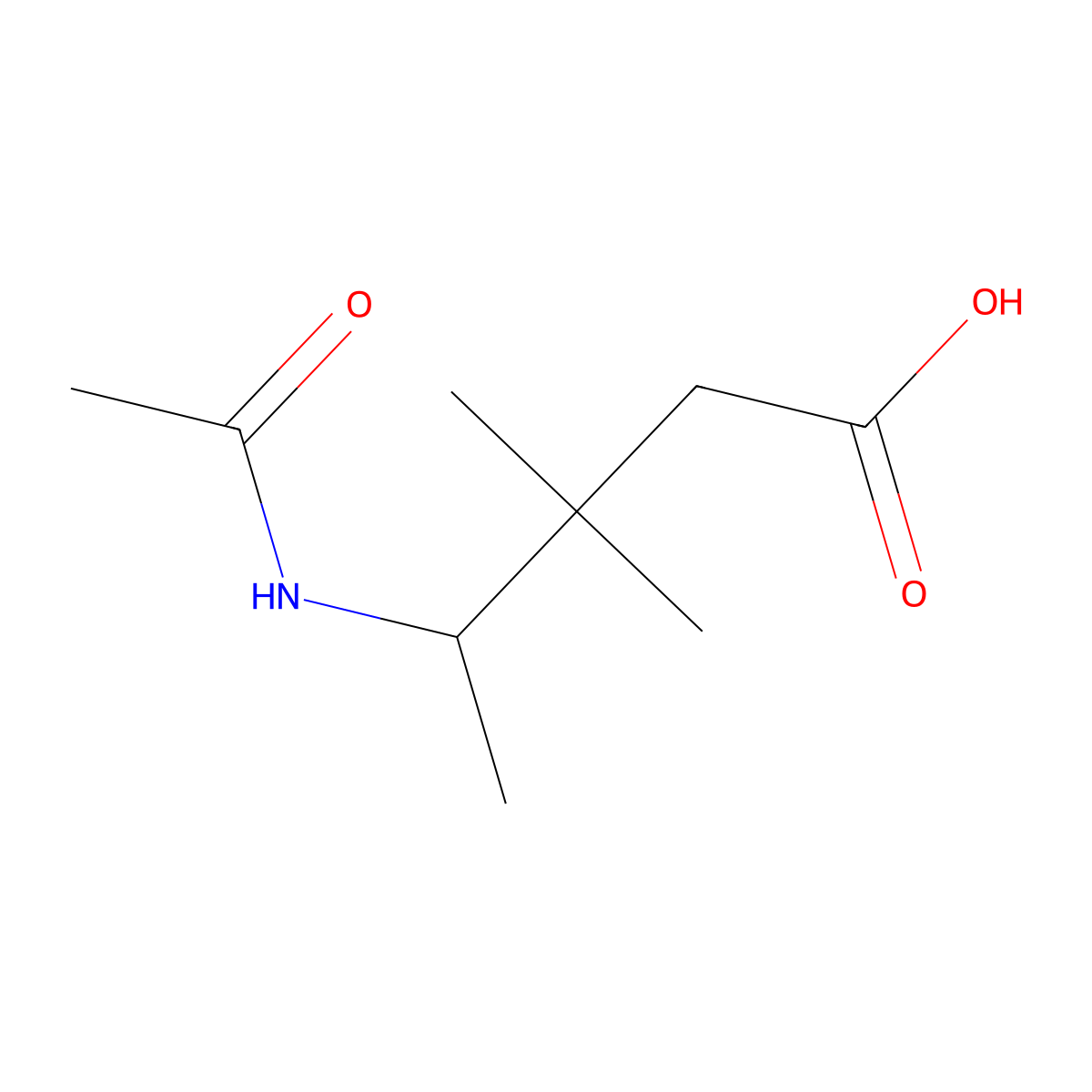 4-Acetamido-3,3-dimethylpentanoic acid molecular structure, CAS 2680714-90-1