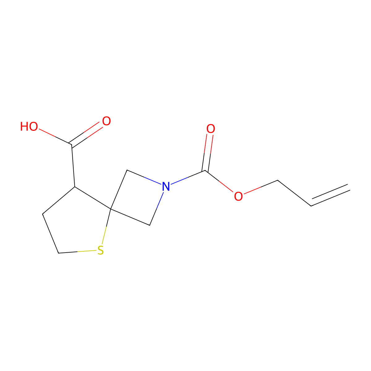 2-[(Prop-2-en-1-yloxy)carbonyl]-5-thia-2-azaspiro[3.4]octane-8-carboxylic acid molecular structure, CAS 2680714-98-9