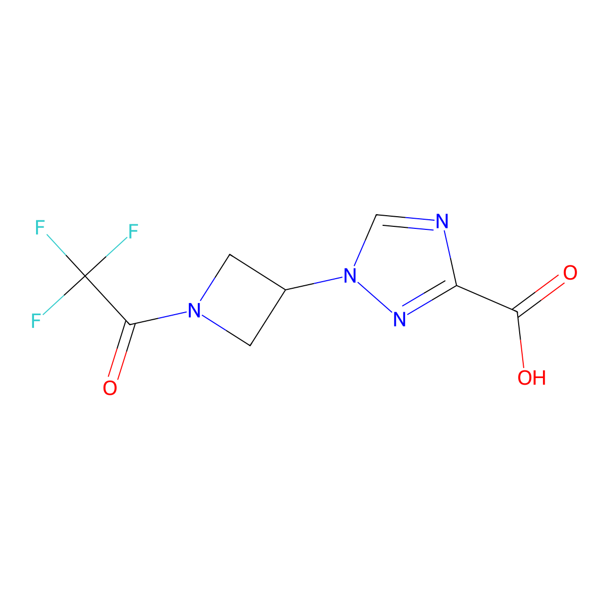 1-[1-(2,2,2-trifluoroacetyl)azetidin-3-yl]-1H-1,2,4-triazole-3-carboxylic acid molecular structure, CAS 2680715-03-9