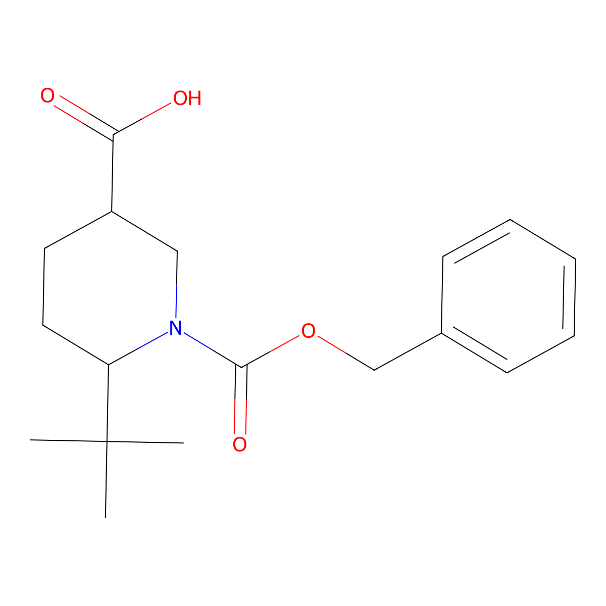 1-[(Benzyloxy)carbonyl]-6-tert-butylpiperidine-3-carboxylic acid molecular structure, CAS 2680715-16-4